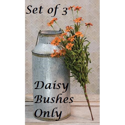 New Primitive ORANGE Mini DAISY STEMS BUSHES 3PCS Spray Daisies Country 17″ FALL