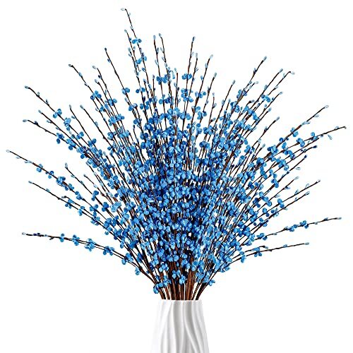 10 Pcs 29.5’’ Long Artificial Jasmine Flowers Tall Fake Flower Light Blue