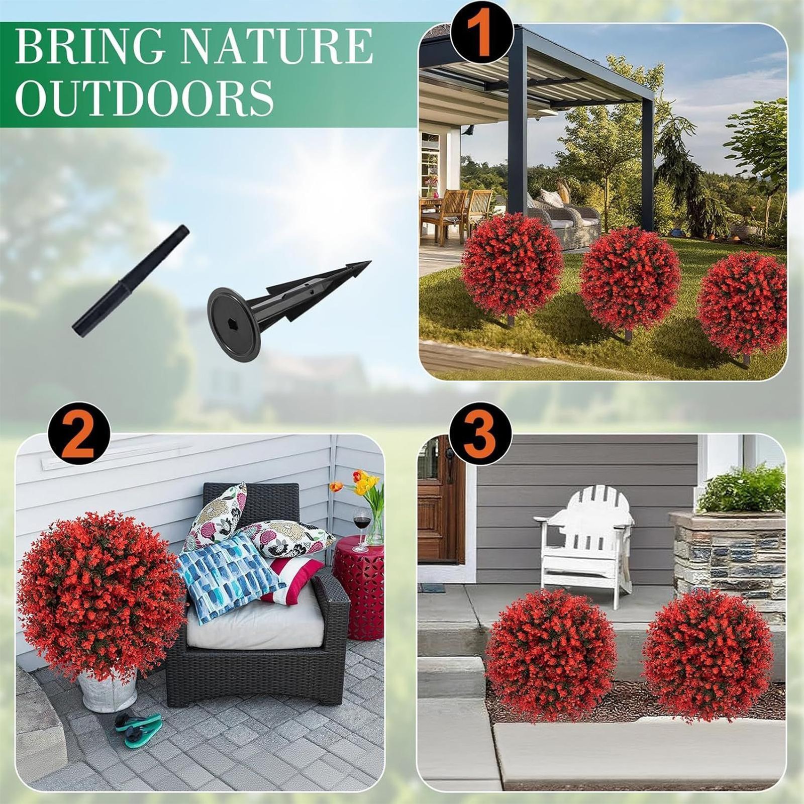 Fake Shrubs 23 Inch UV Resistant Boxwood Artificial Outdoor Trees Faux