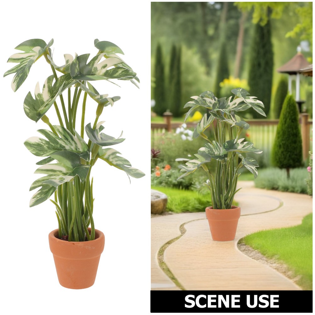 2 Pcs Artificial Simulation Green Plants Dollhouse Miniature Potted