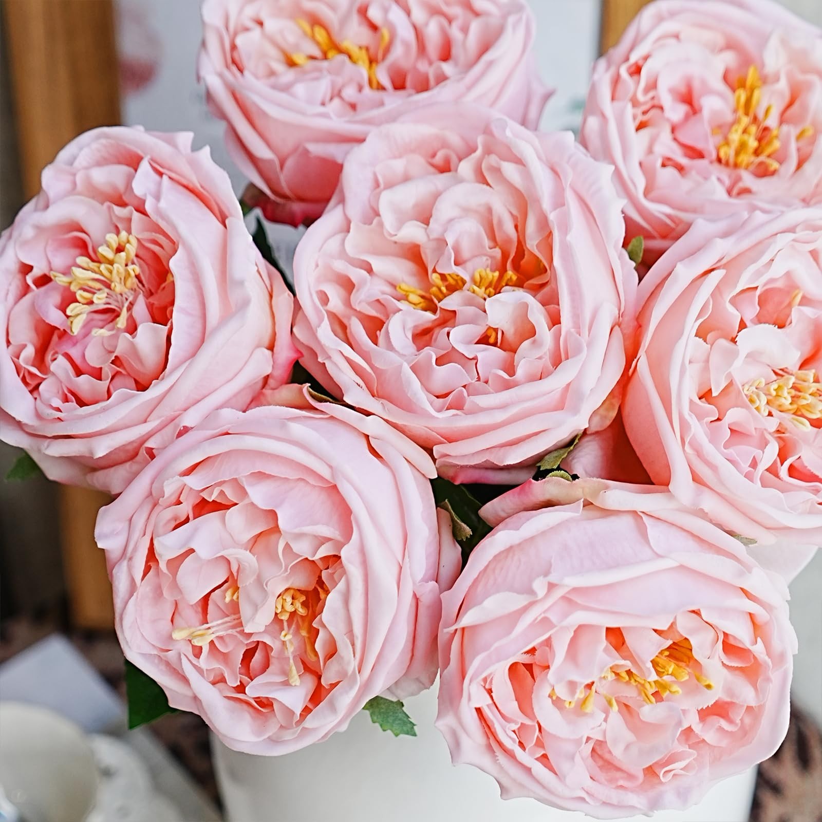 6Pcs Peonies Artificial Flowers, 17” Real Touch Peonies Fake Flower, David A…
