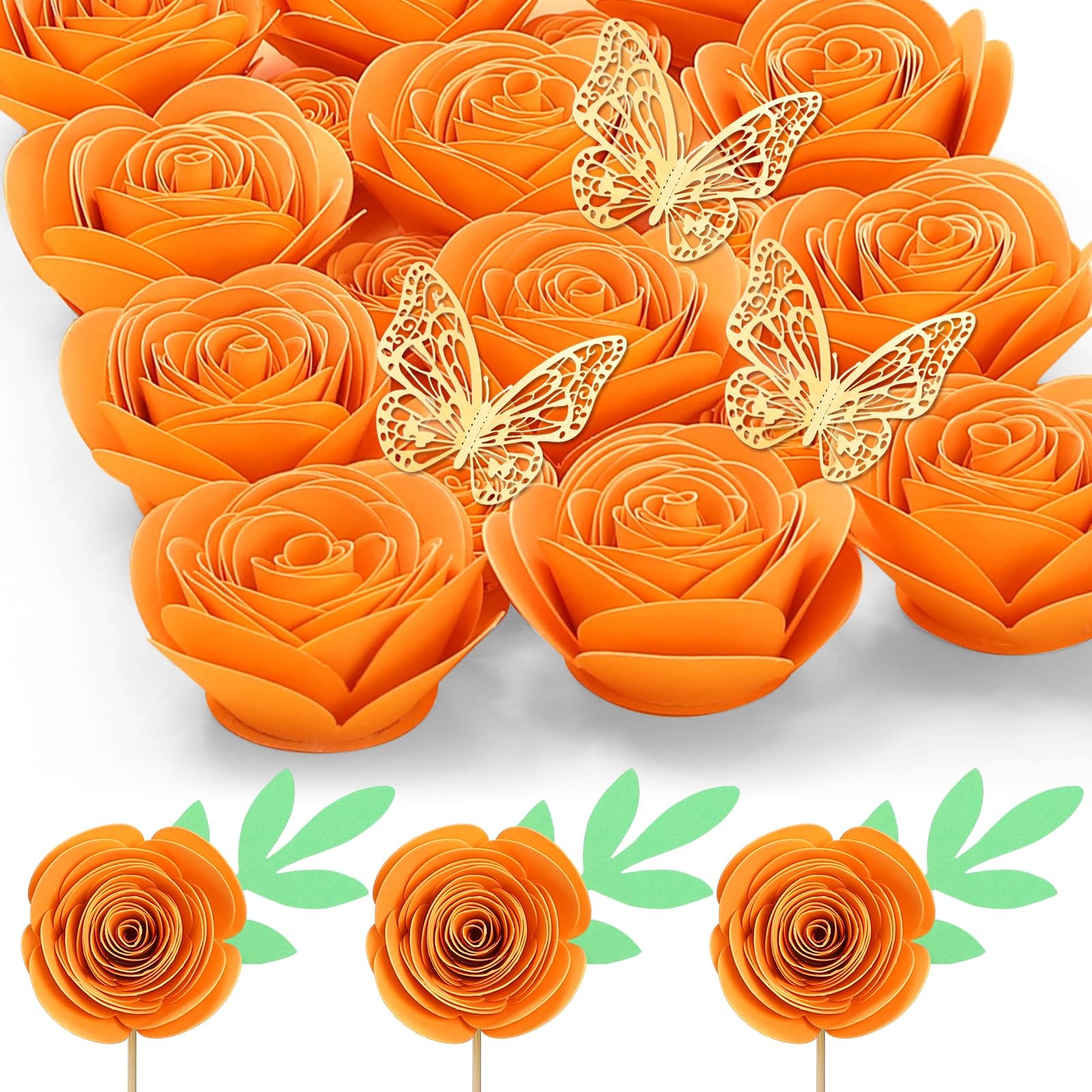 Halloween Decorations, Thanksgiving Roses Artificial Flowers, Rolled Artifici…