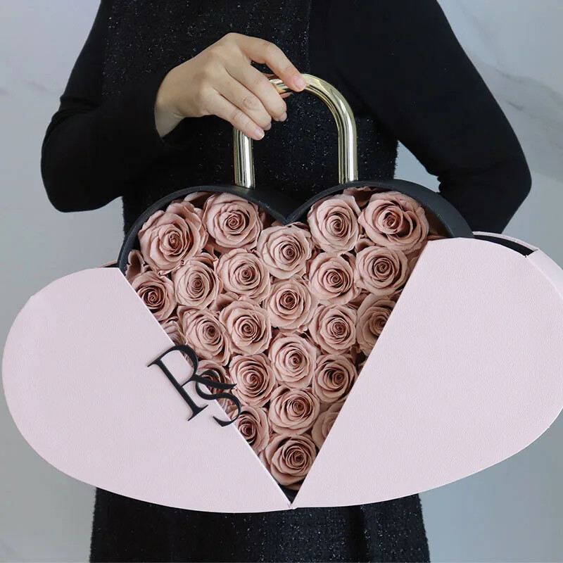 Wholesale Heart-Shaped Velvet Gift Boxes for Preserved Flowers