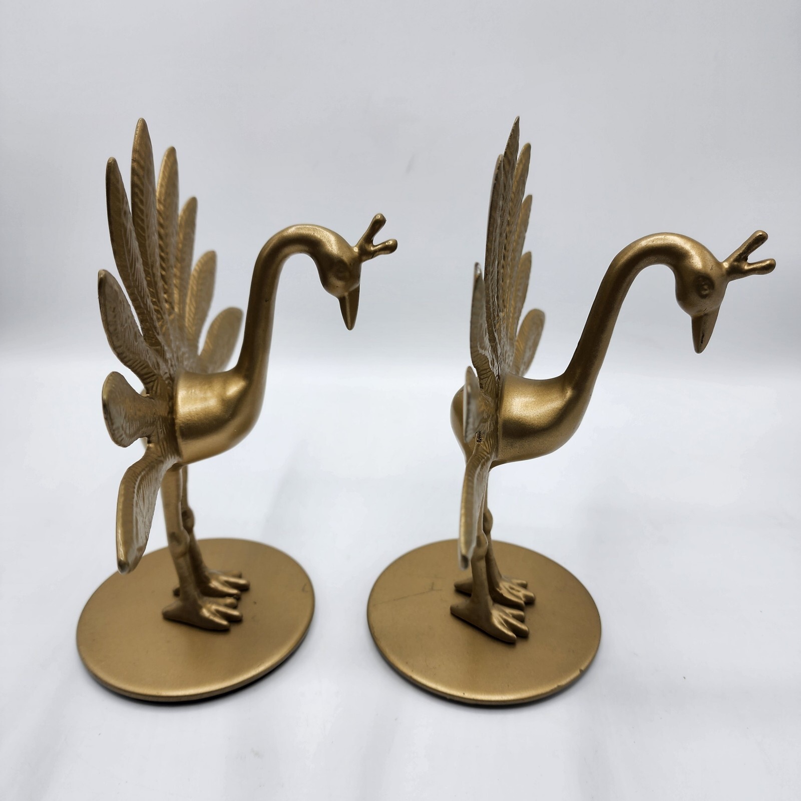 IKEA Markniva Decorative Brass Like Peacocks Figurines Lot of 2 Preowned.