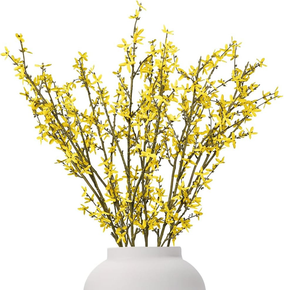 Artificial Plants,2Pcs 43.3″ Green Faux Branches for Vase,Faux Greenery Stems Va