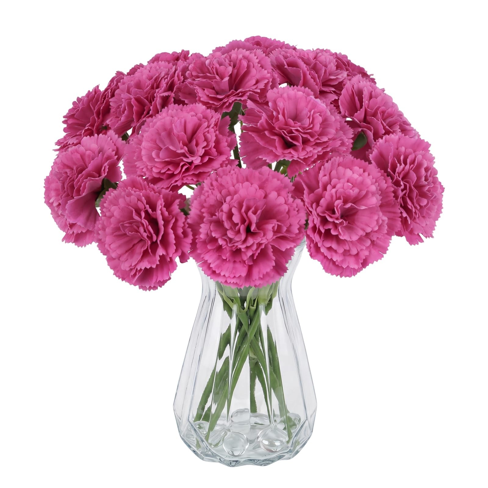 Fuchsia Carnations Artificial Flowers 15pcs Real Touch Carnation Latex Flower…