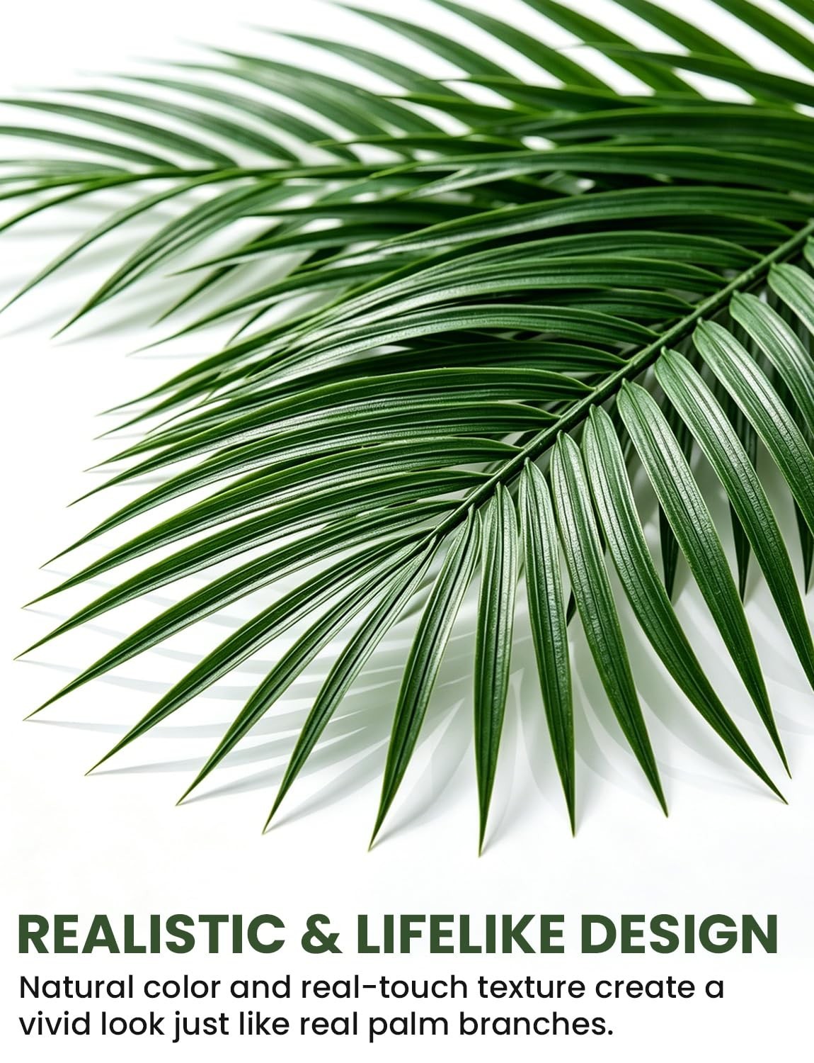 100 Pcs 25″ Faux Palm Leaves – Lifelike Tropical Fronds for Weddings, Luau & Dec