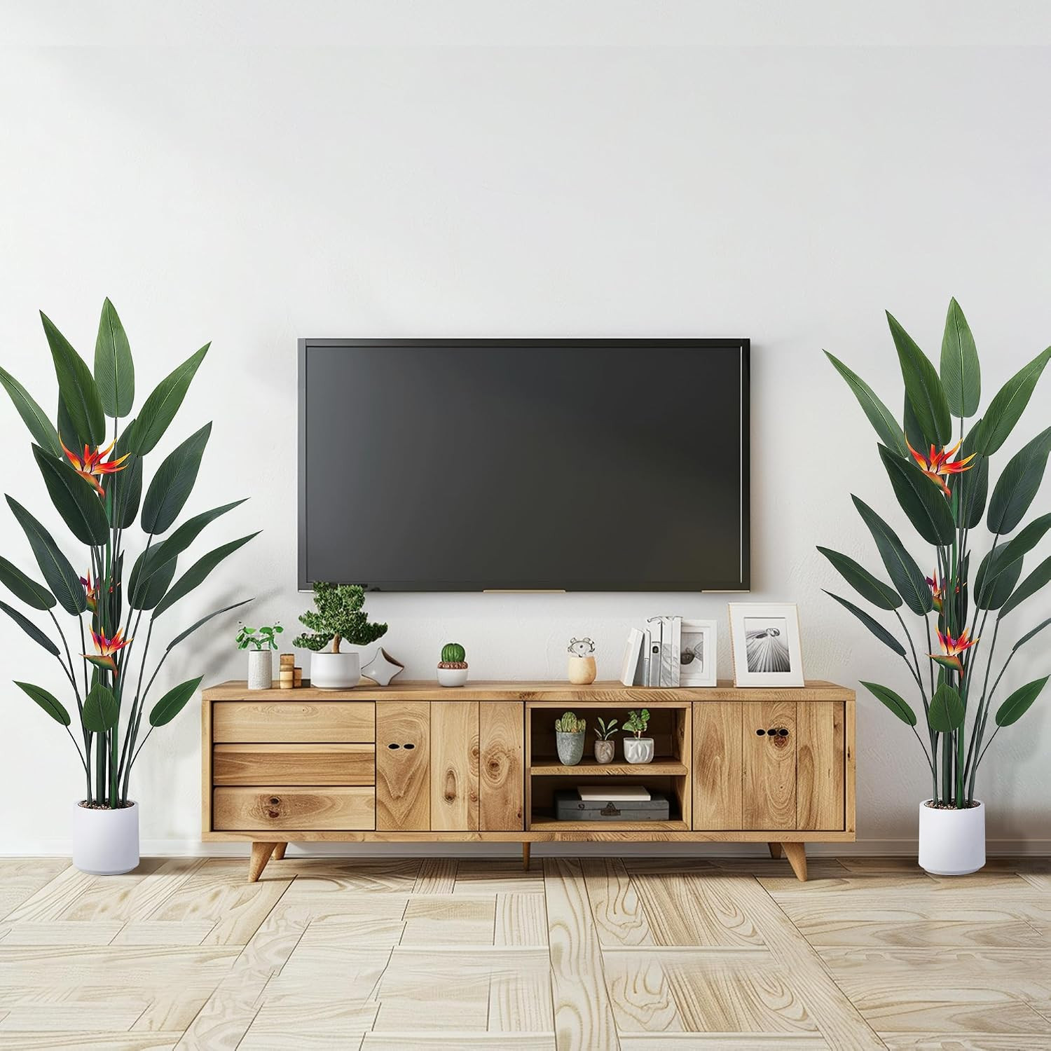 Artificial Bird of Paradise Plant 60In(5Ft) Tall Fake Banana Leaf Plant for Indo