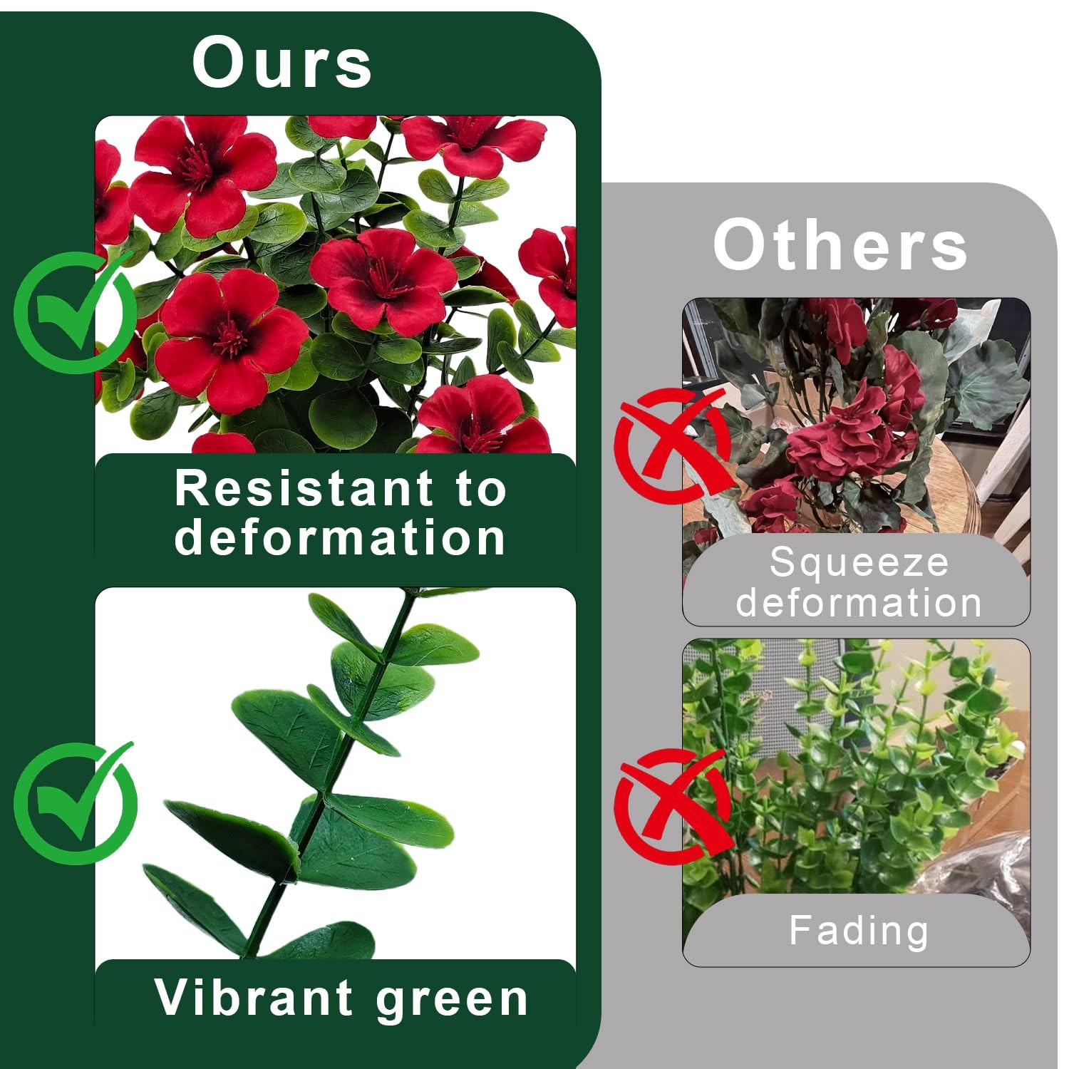 4 Bundles Large Artificial Geranium Flowers for Outdoors UV Resistant Faux Si…