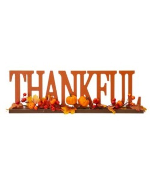 Glitzhome 20″L “THANKFUL” Wooden Table Decor or Centerpiece