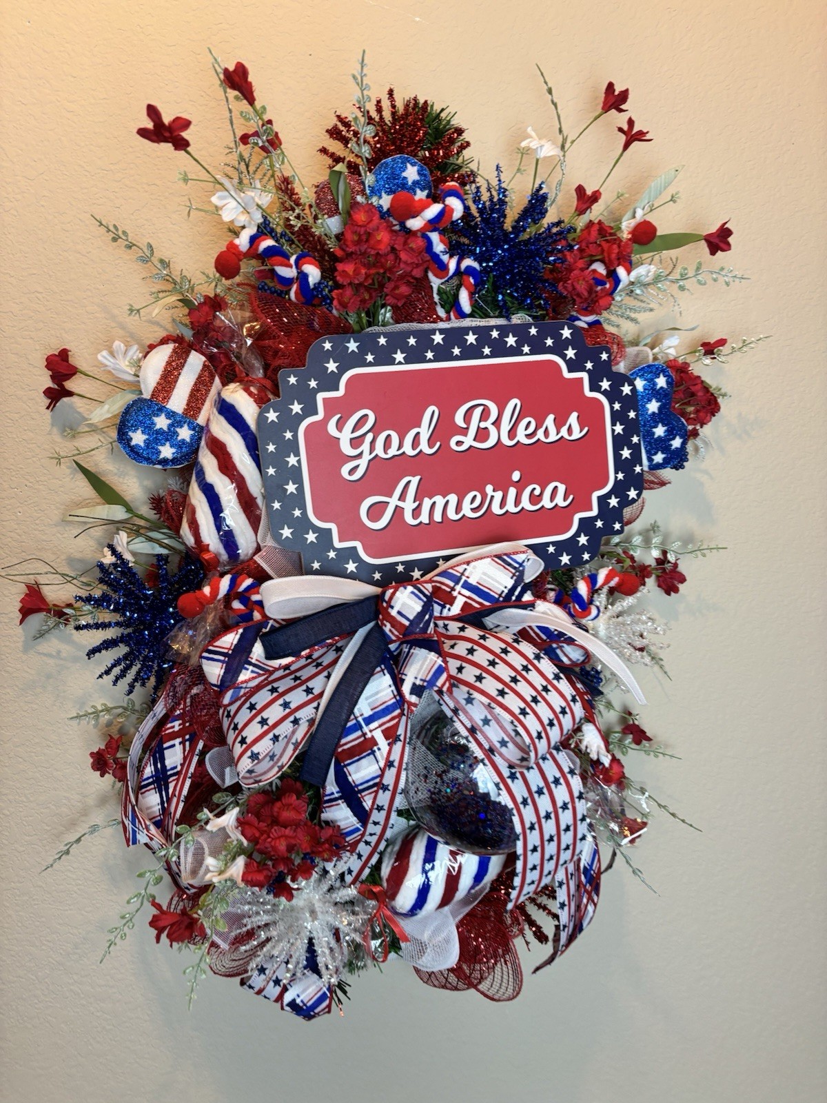 Patriotic wreath, American Flag Wreath, 4th Of July, Memorial Day, Military