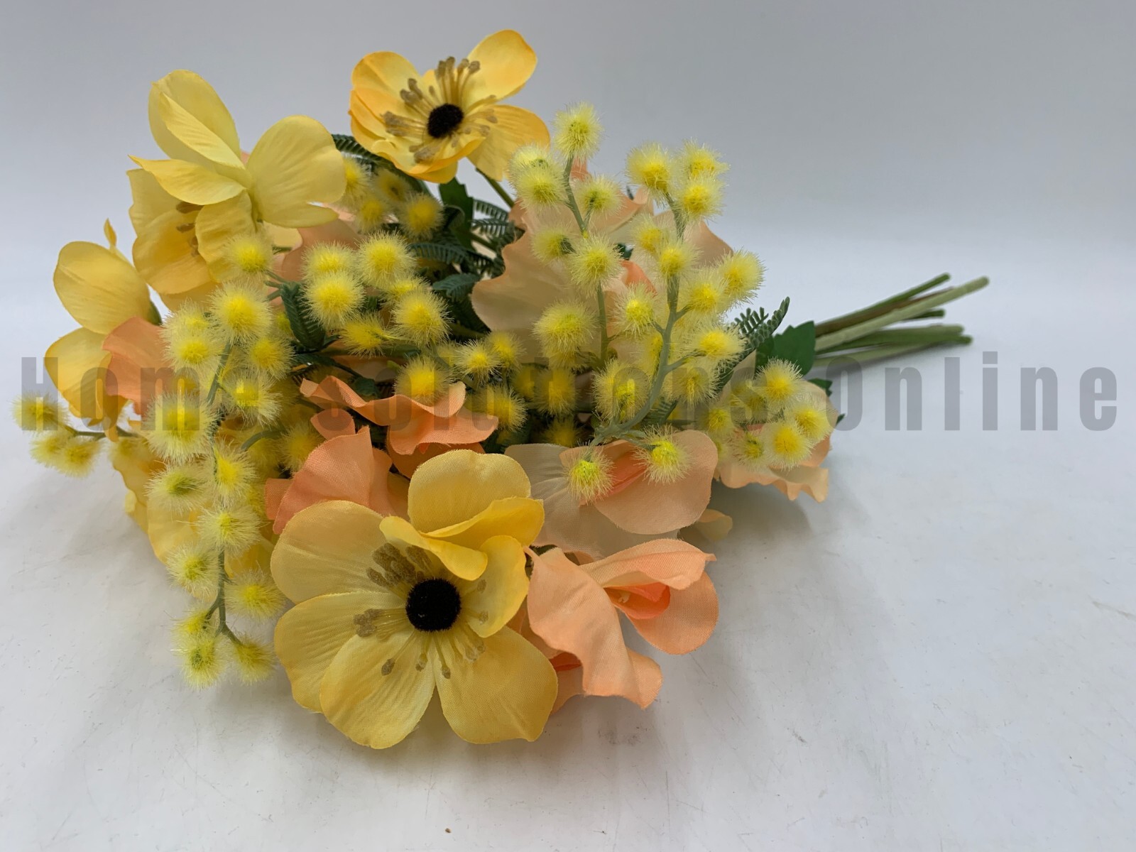 Pottery Barn Faux Mixed Spring Bouquet Yellow Orange Flowers #9505