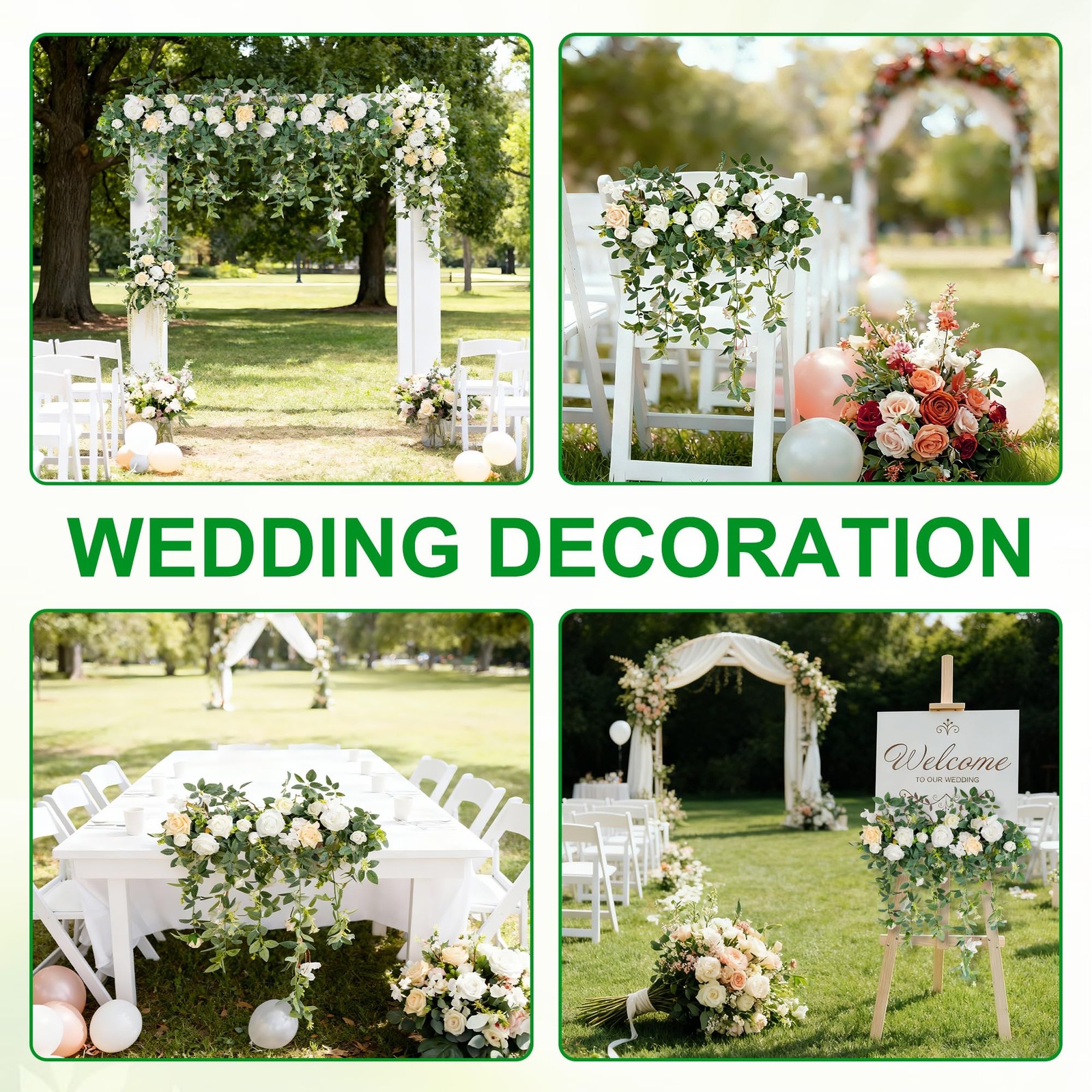 Wedding Arch Flowers，Floral Decor Hanging Artificial Flowers for Decoration F…