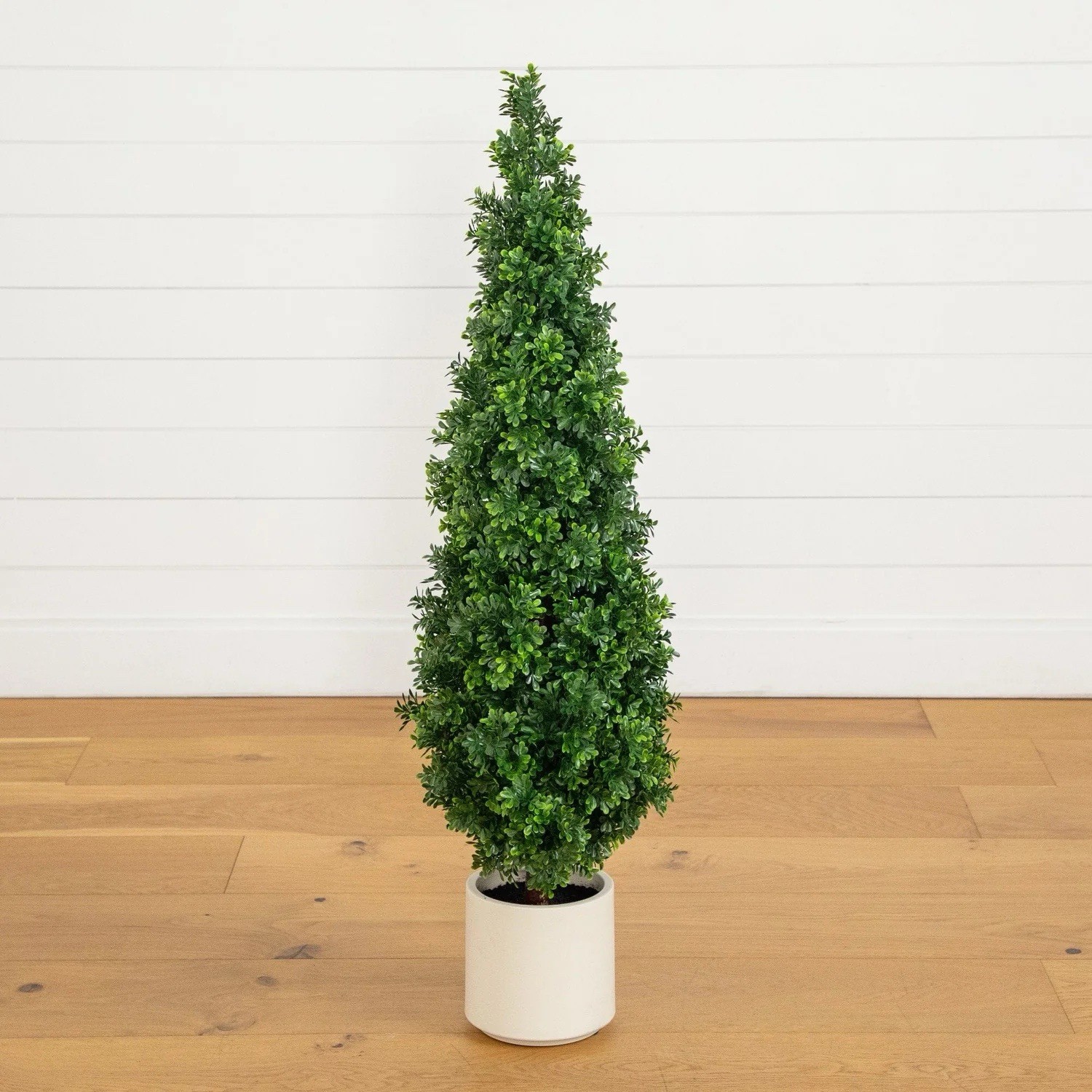 44″ UV Resistant Artificial Boxwood Topiary Cone Tree Indoor/Outdoor