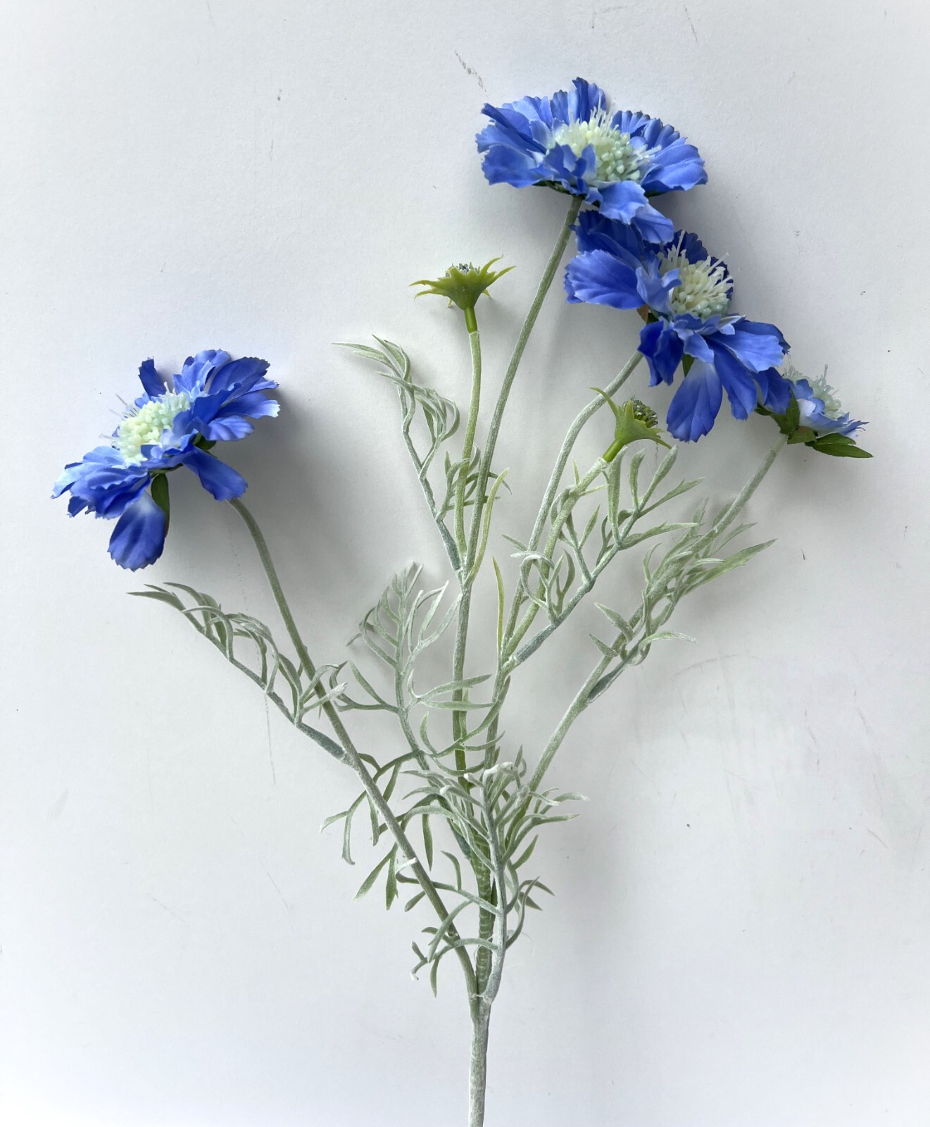 Scabiosa Stem Blue Scabious Spray Faux Silk Cottage Flowers Blue Scabiosas x 1