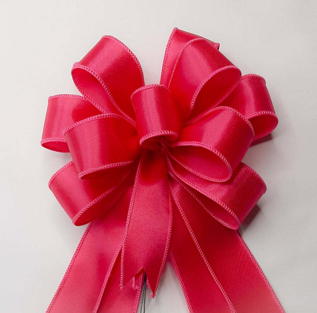 Fuchsia Pink Satin Bow, Size Small