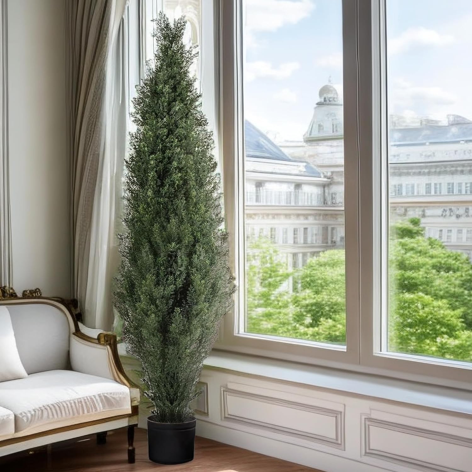 Artificial Topiary Cedar Tree, 60 inch Tall (2 Pieces), outdoor artificial tr…