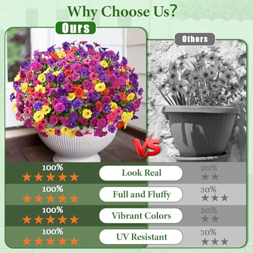 Artificial Flowers for 14 Bundles Purple+fuchsia+deep Purple+red+yellow