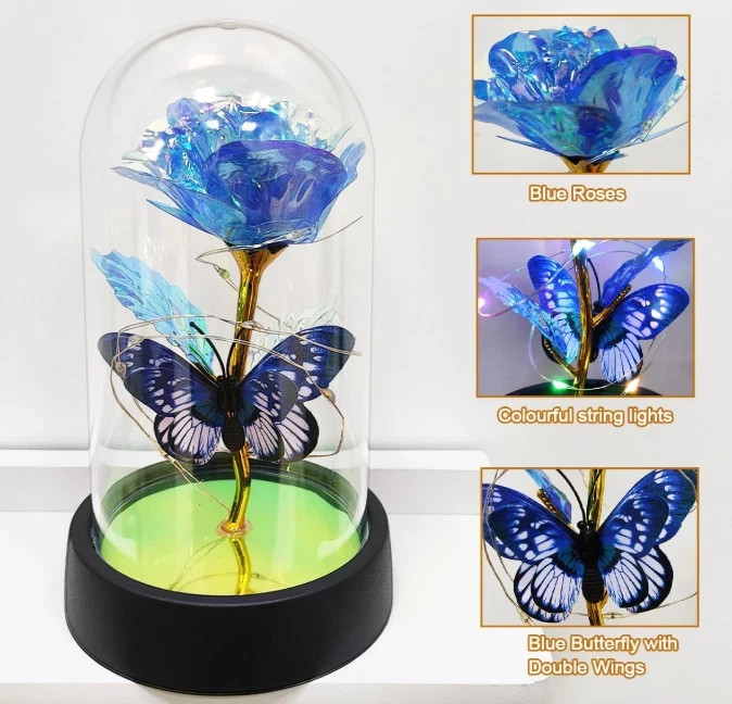 Gift for Women Gift for Mother Forever Rose Light Up Glass Dome Gift