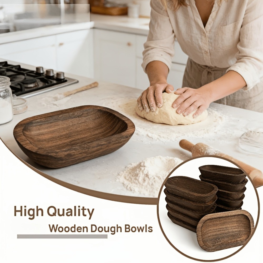 12/8/4pcs Bulk Hand-Carved Paulownia Wood Bowls Suitable for Candle Making