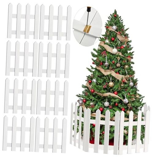 Pack Thick White Wooden Picket Fence – Tree Fence 15.7 x 12 Inches 8