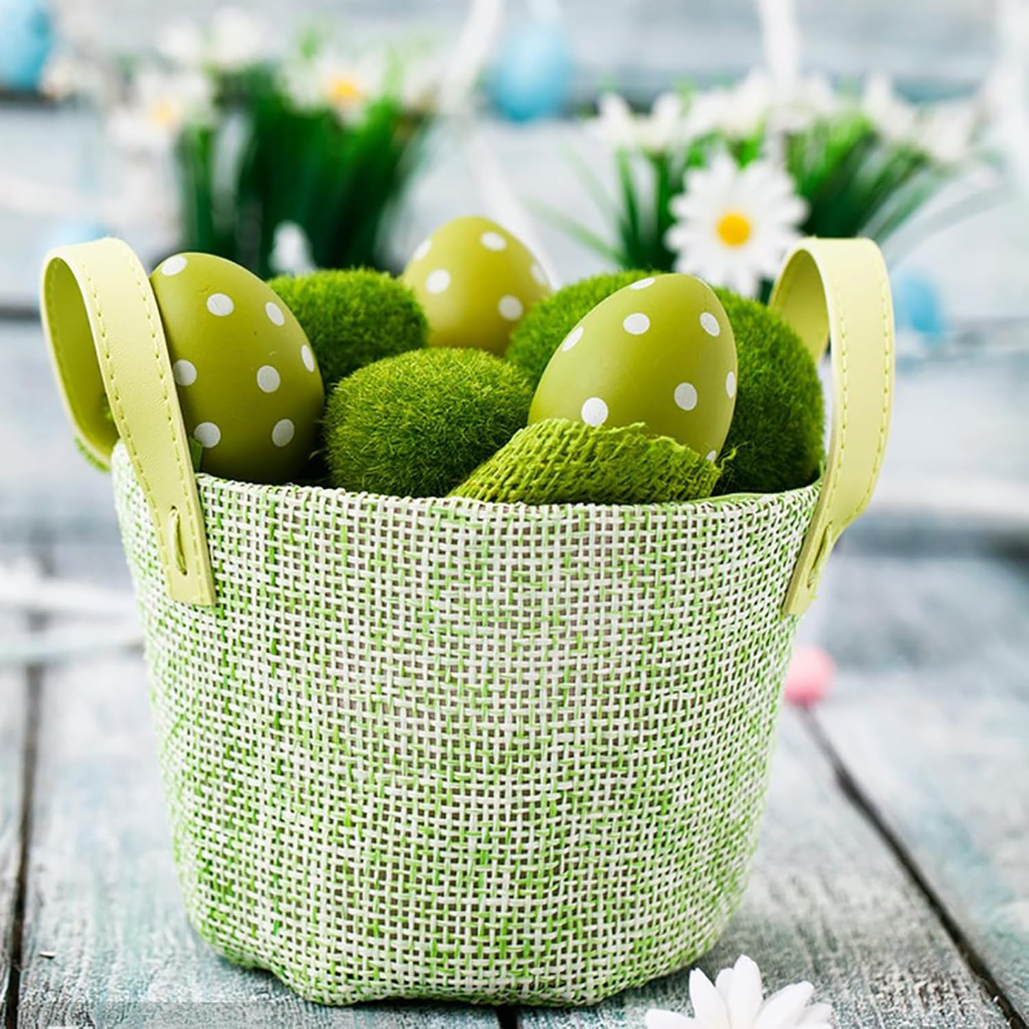 50 Pcs 5 Size Artificial Moss Rocks Decorative, Faux Green Moss Decor Balls for