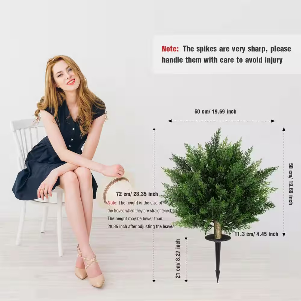 2-Set 2.36 Ft. Artificial Green Tree 28.35 In. Fake Plants Outdoor Indoor Fau…