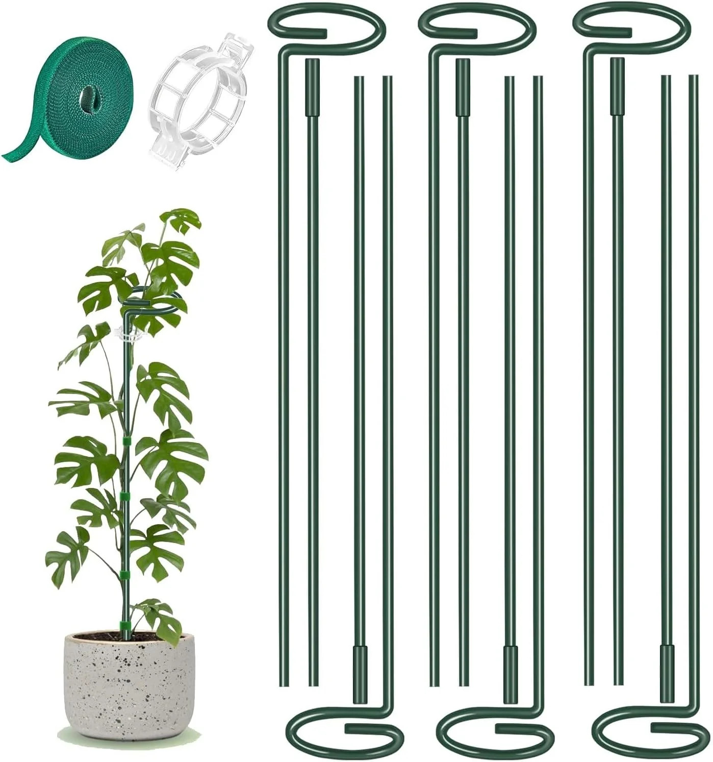 6 Pack 24 Inch Plant Support Stakes,Extendable Plant Stakes,Orchid Sticks with C