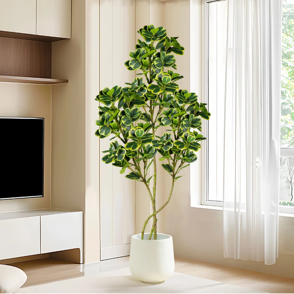 76cm/115cm Artificial Ficus Tree Fake Tropical Plants Plastic Rubber Branch