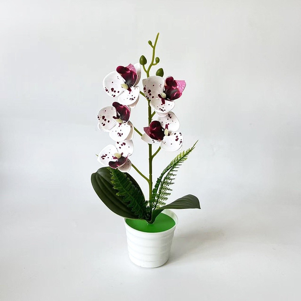30cm Artificial Orchid Plant with White Purple Dot Orange Blue Rose Red Colors