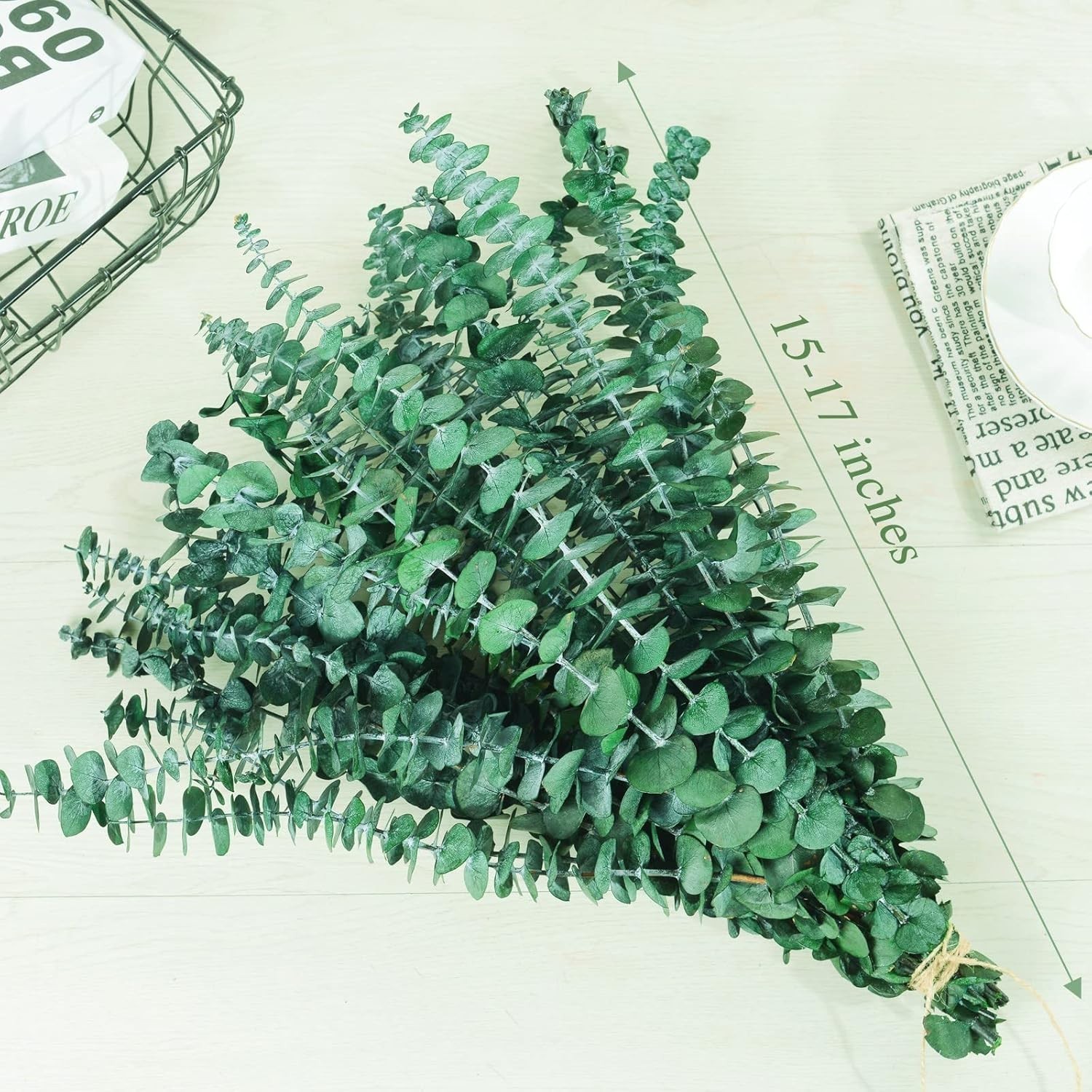 20 tallos de eucalipto secos preservados para Decoración de ducha,Florero Hogar