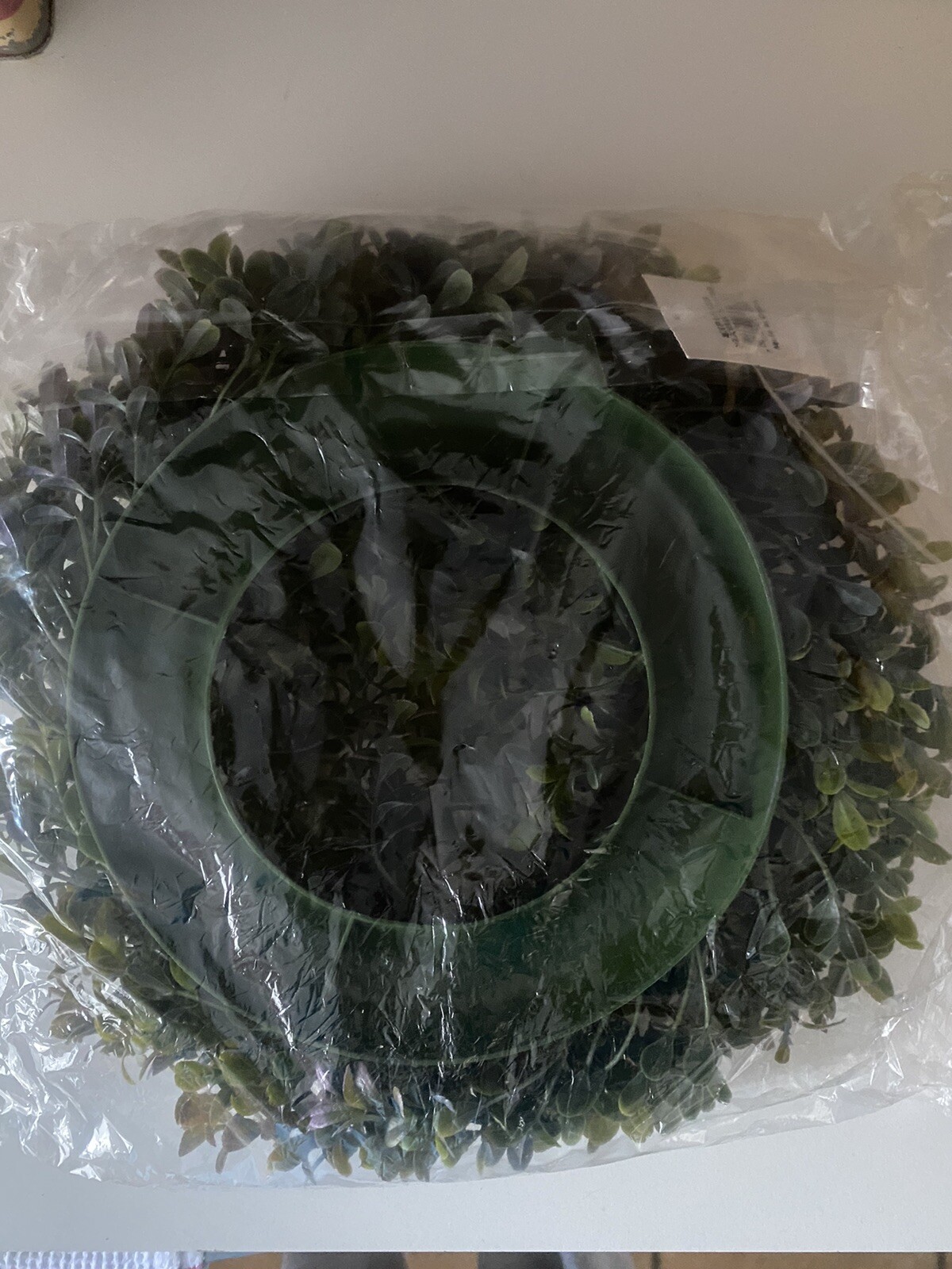 Wreath Candle Ring 12″ Green Purple Artificial Floral Decor