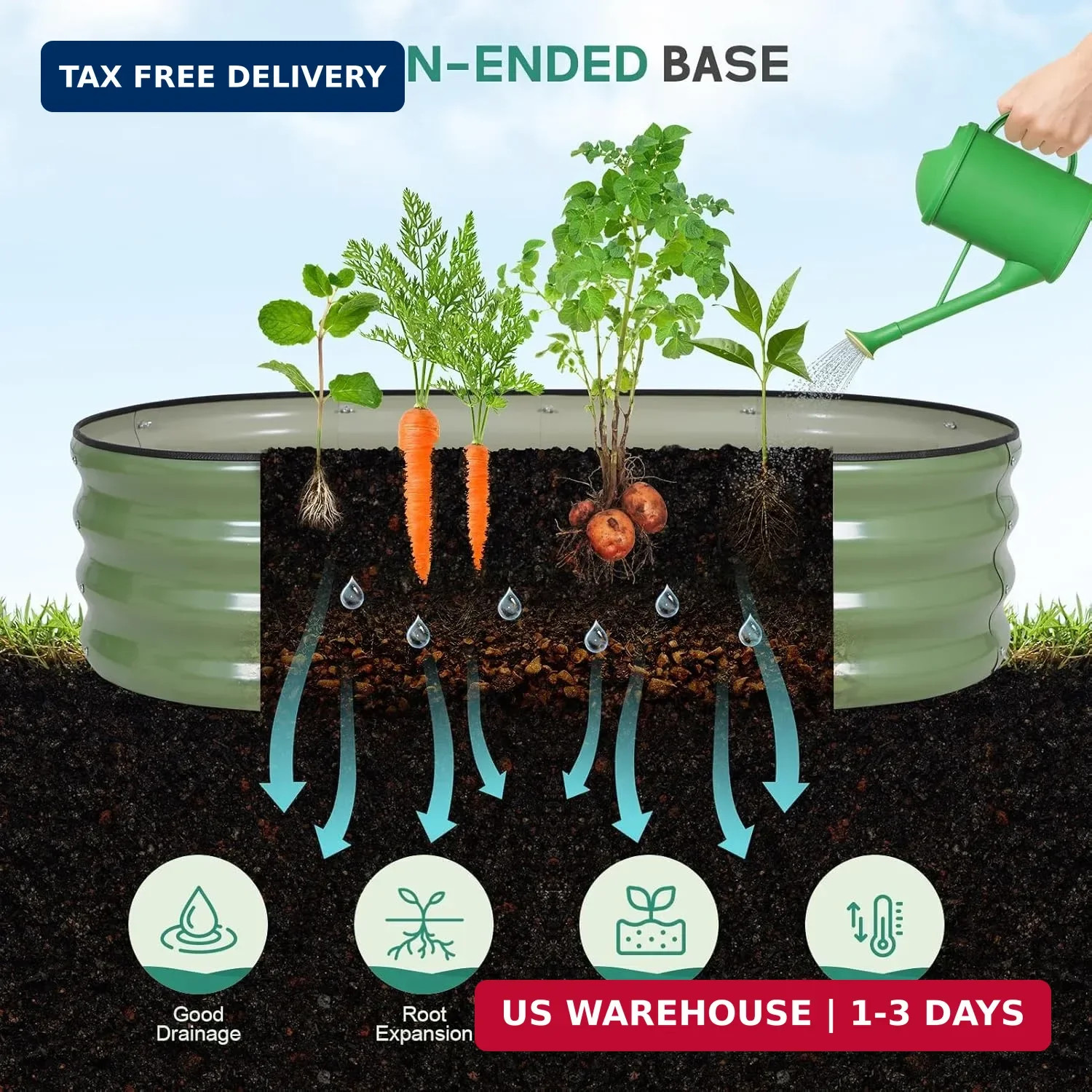 Galvanized Raised Garden Bed – 4×2×1ft (2 Packs) Planter Raised Beds for Gardeni