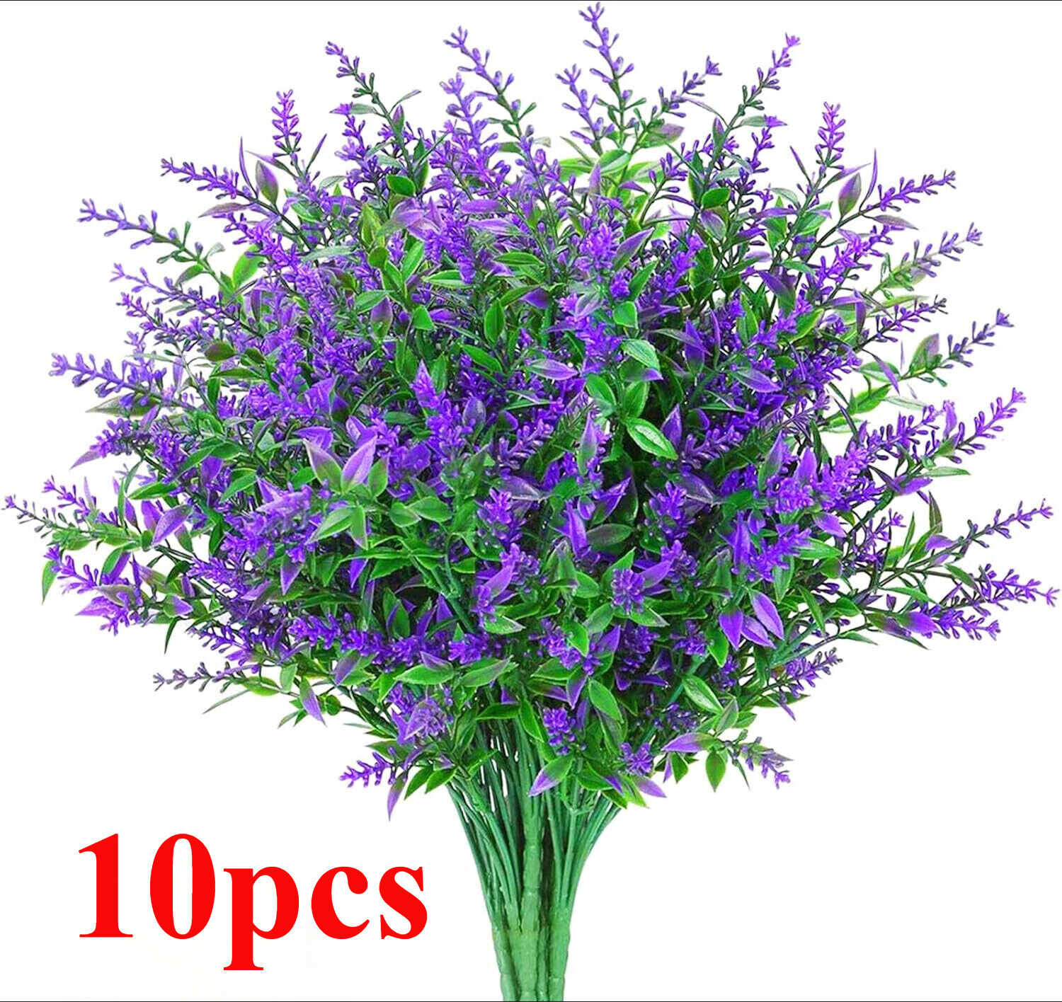 Artificial Lavender Flowers Indoor Outdoor Fake Bouquet Faux Plants Home Decor