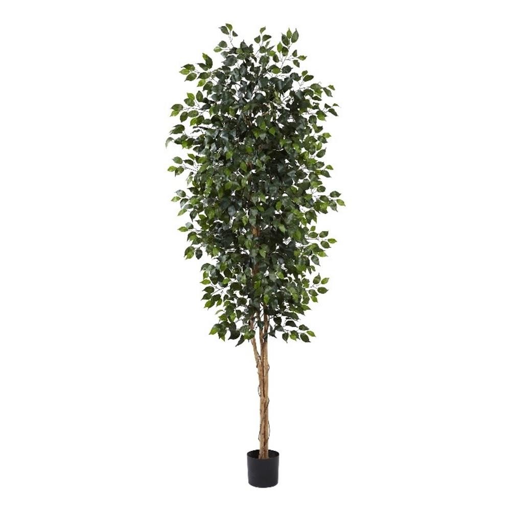 Nearly Natural 96″ Ficus Tree with Over 1500 Leaves in Green/Black