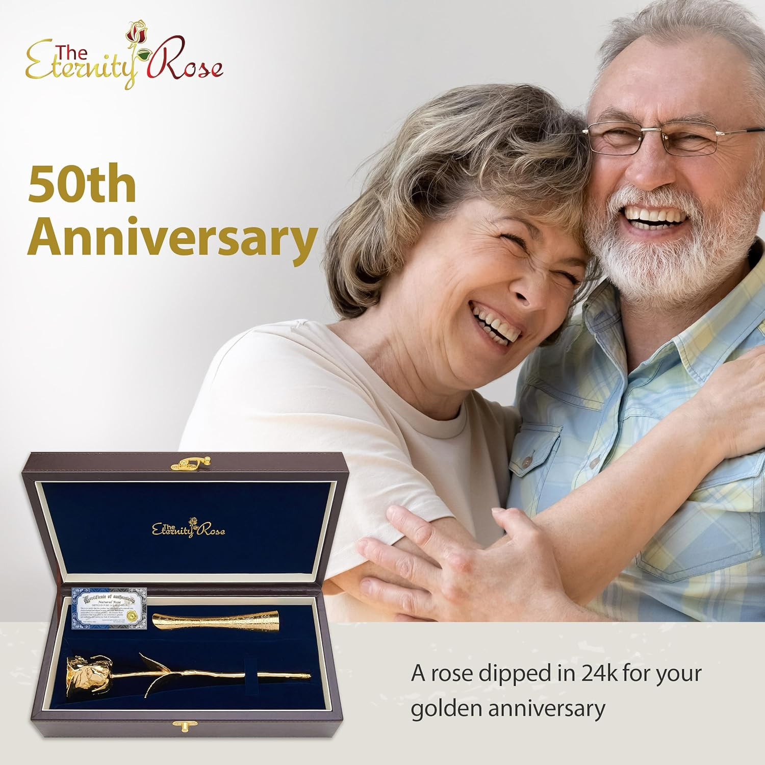 24K Gold Dipped Rose with Vase – Romantic Gift for Her, Wedding & Anniversary