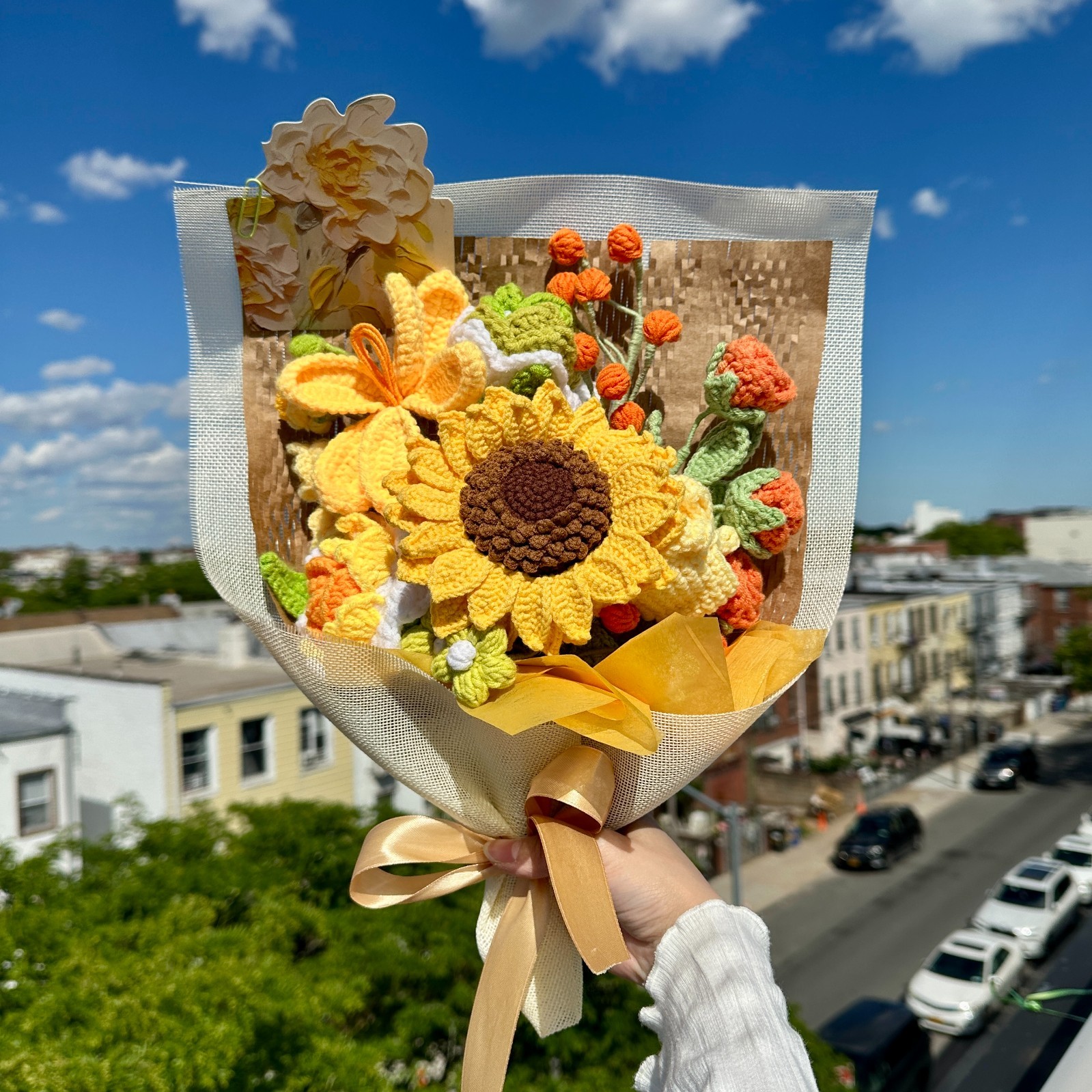 Handmade Crochet Sunflower Bouquet | Get Well, Birthday Gift, Teacher Appreciati