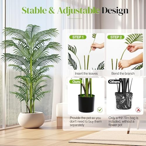 Artificial Palm Tree 6FT, Suntee Faux Plants Indoor and Outdoor 2 Pack, Tall …