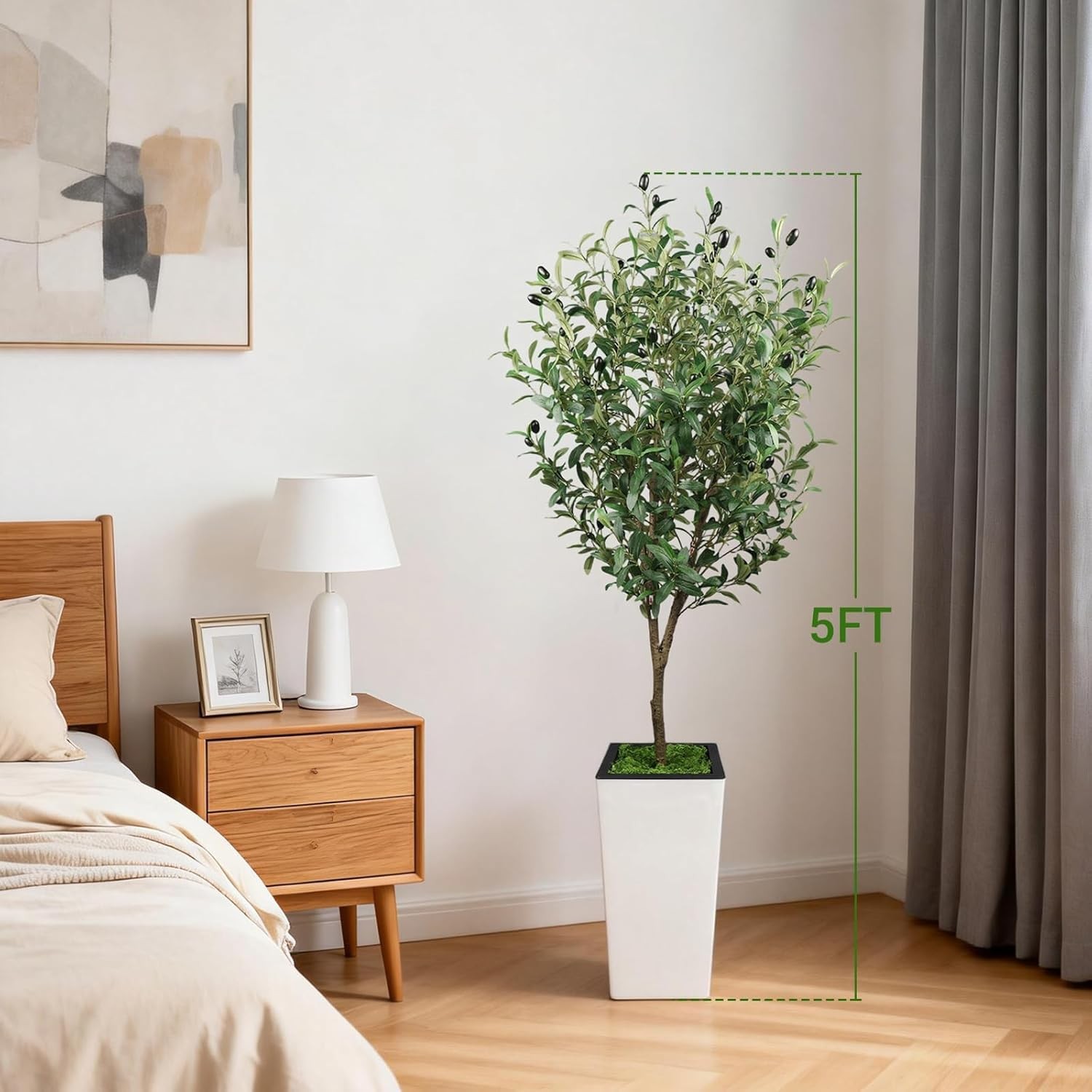 Artificial Olive Tree with White Pot 120/150/180cm Tall Faux Olive Plant Home