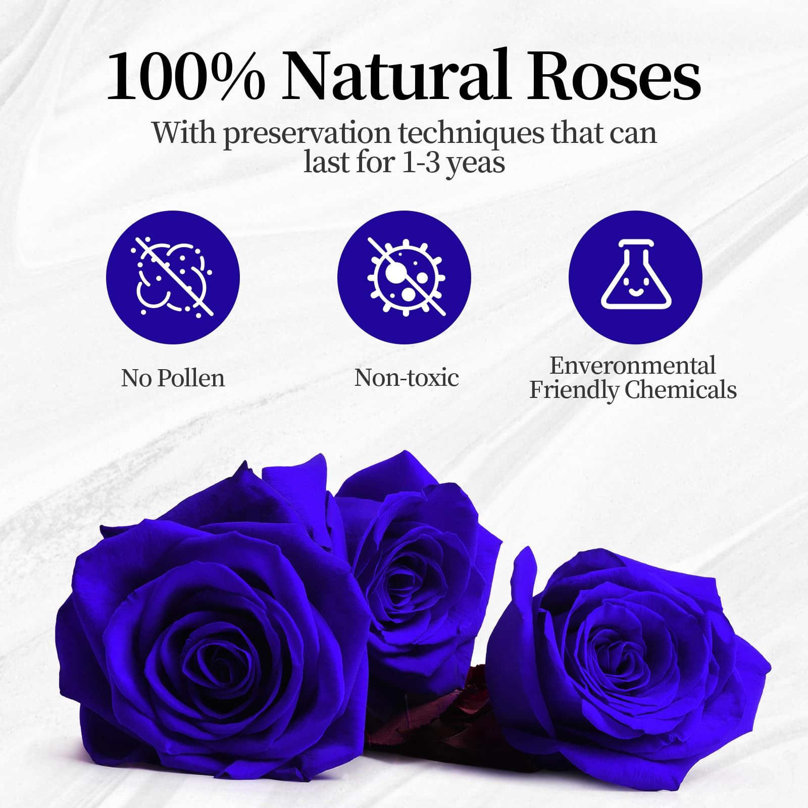 Blue Forever Rose In A Box Fresh Flowers Preserved Birthday Gifts For Her