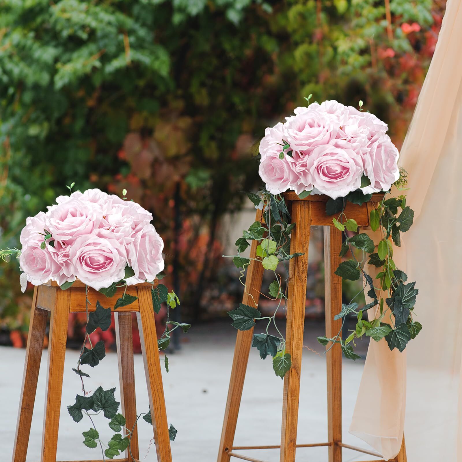 2 Pcs Flower Ball Centerpieces for Table Flower Ball Arrangement Bouquet Fake…