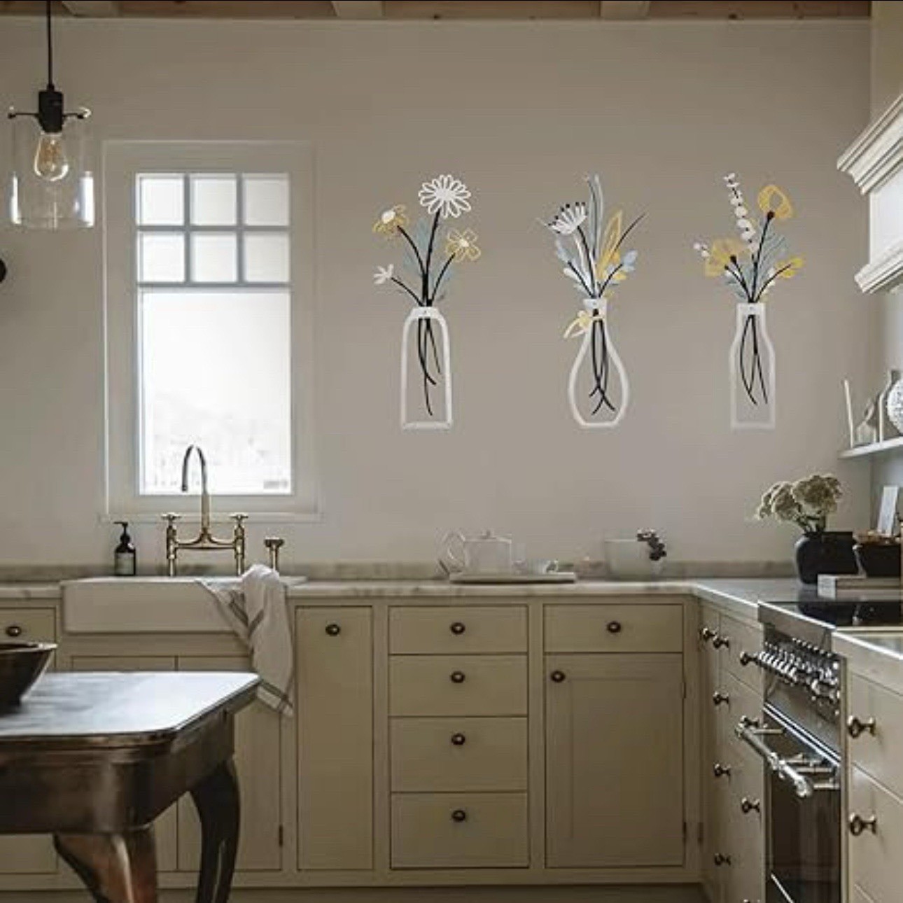 3pcs Metal Flower Wall Decor for Bathroom Living Room Kitchen Bedroom Dining