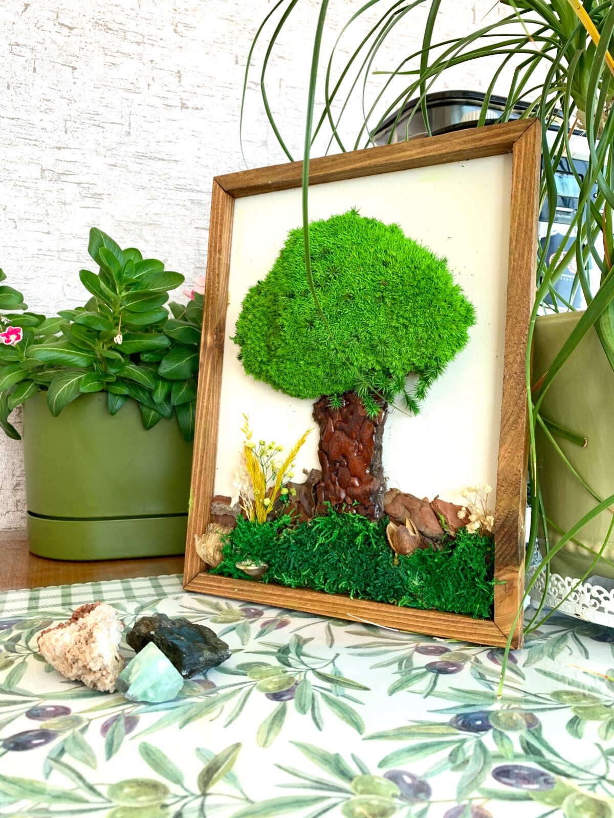 Preserved Tree Moss Wall Art, Handmade Home Decor, Nature Decor, Handmade Gift