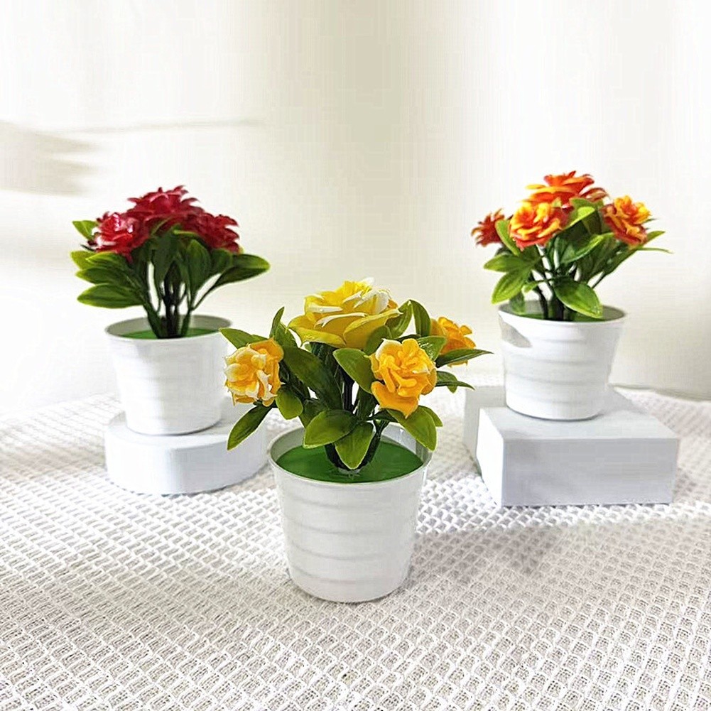 Compact Artificial Roses 14cm Tall with 12cm Width for Small Space Decor Needs
