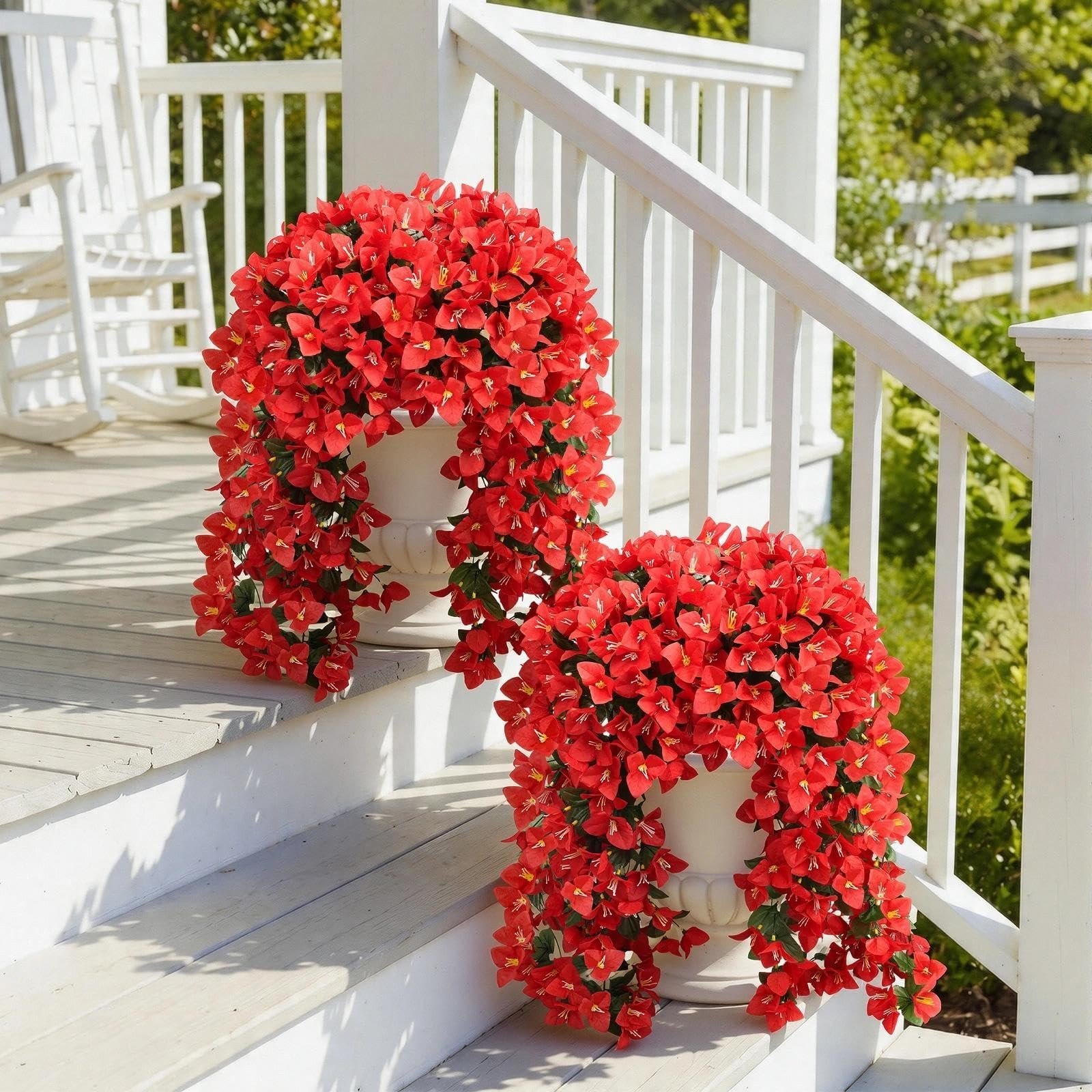 Artificial Bougainvillea for Outdoors Faux Plants UV Resistant Flowers Fake Plas