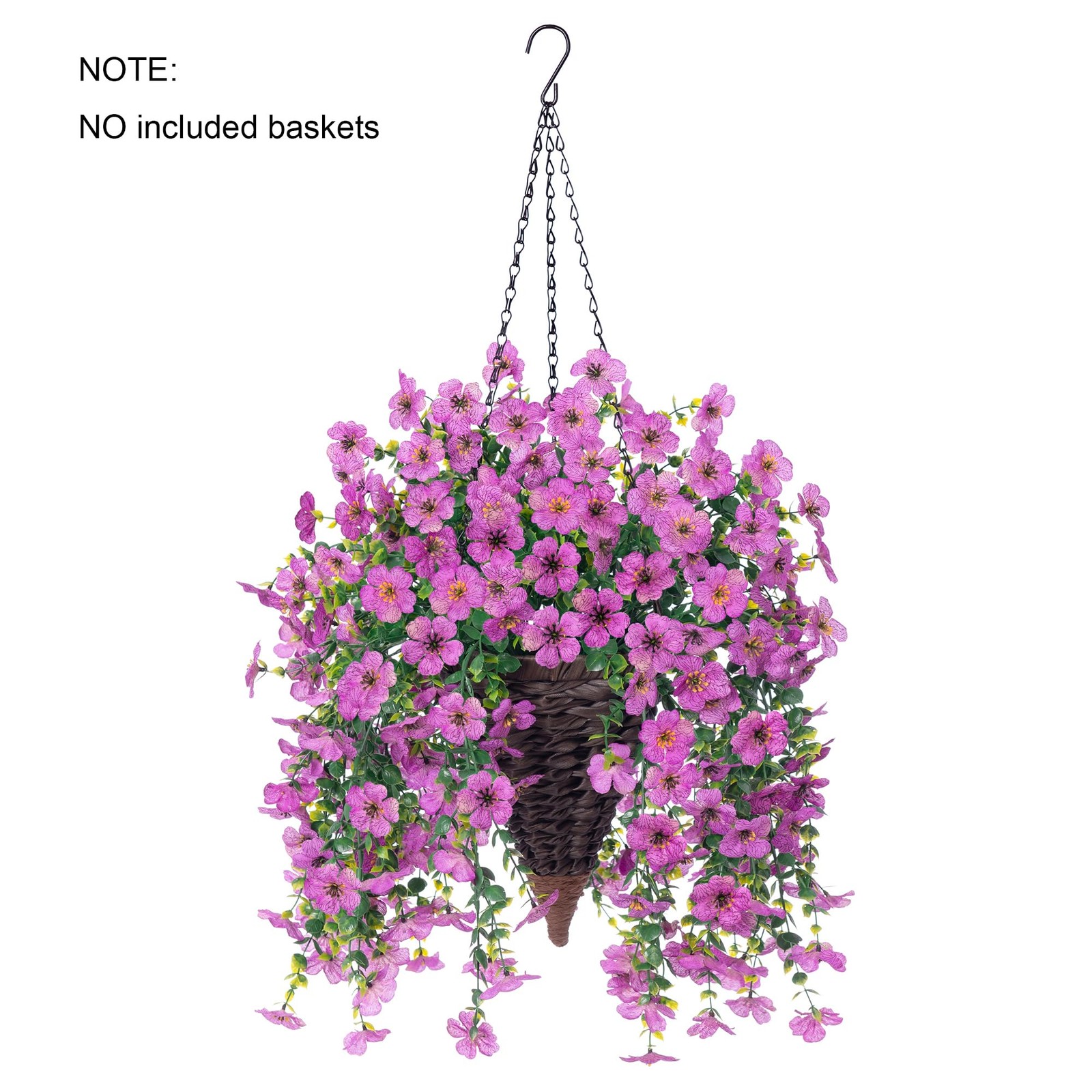 Artificial Faux Hanging Flowers Plants for Outdoor Decor, 2 PCS Outside Fake …