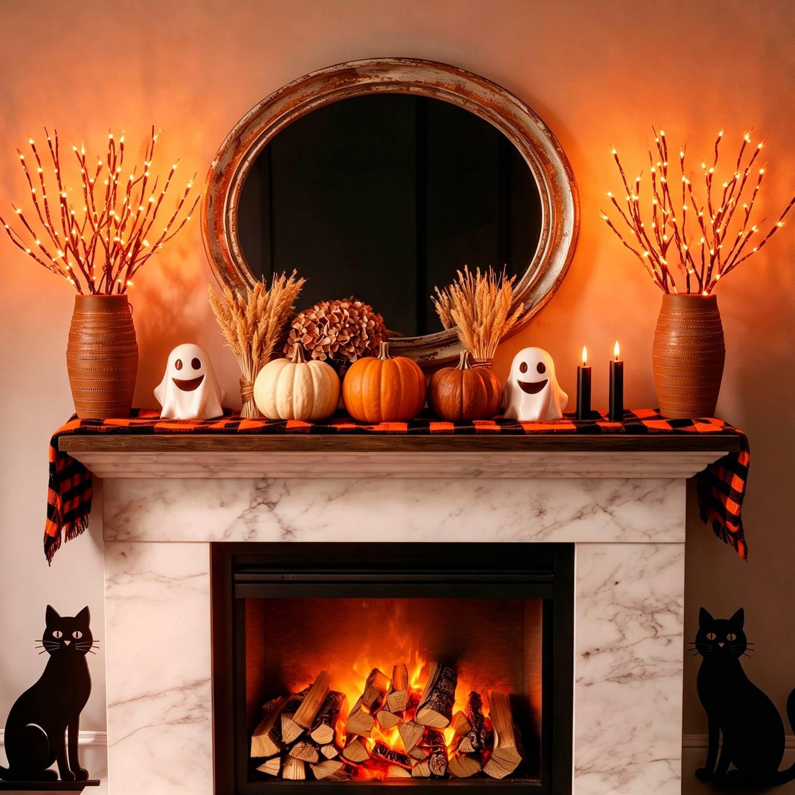 2 Pack Halloween Lighted Branches Lights Decorations, Battery Operated, Twig …