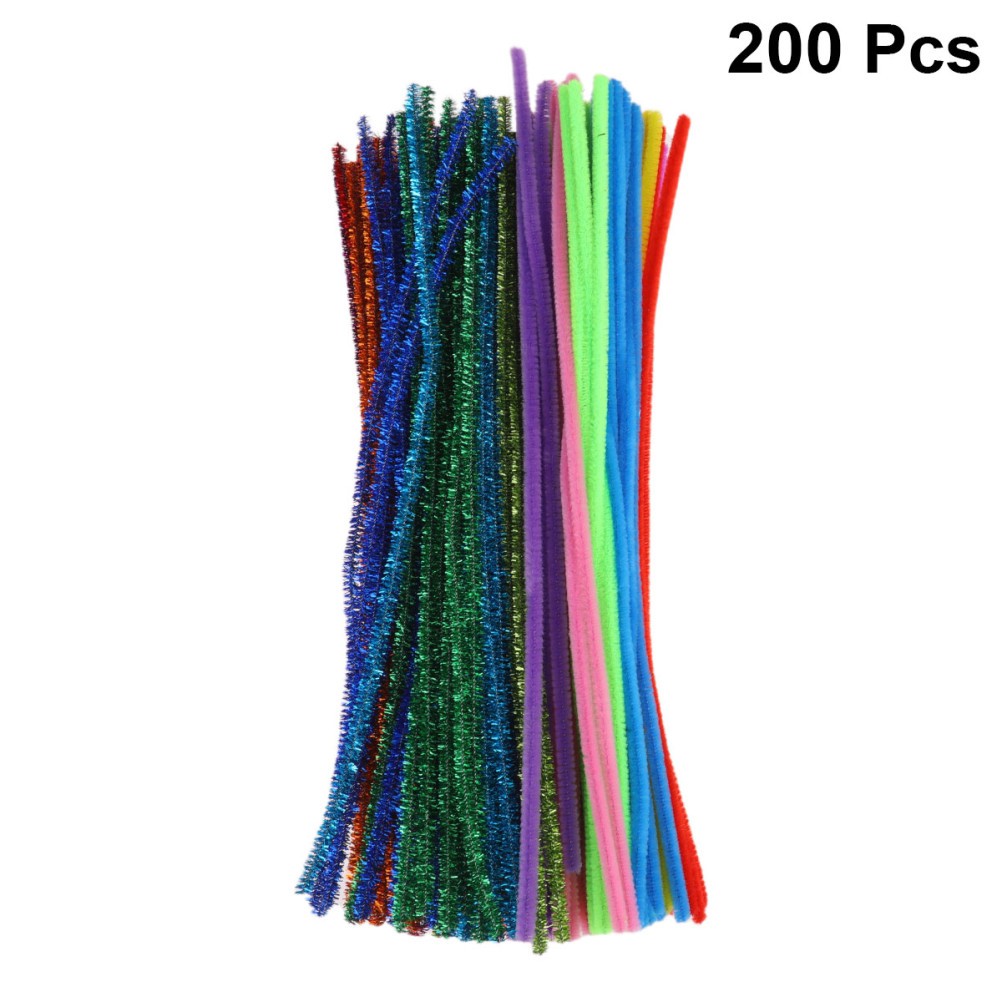 200Pcs DIY Craft Foldable Stick Toy Assorted Color Bendable Bars for Kids