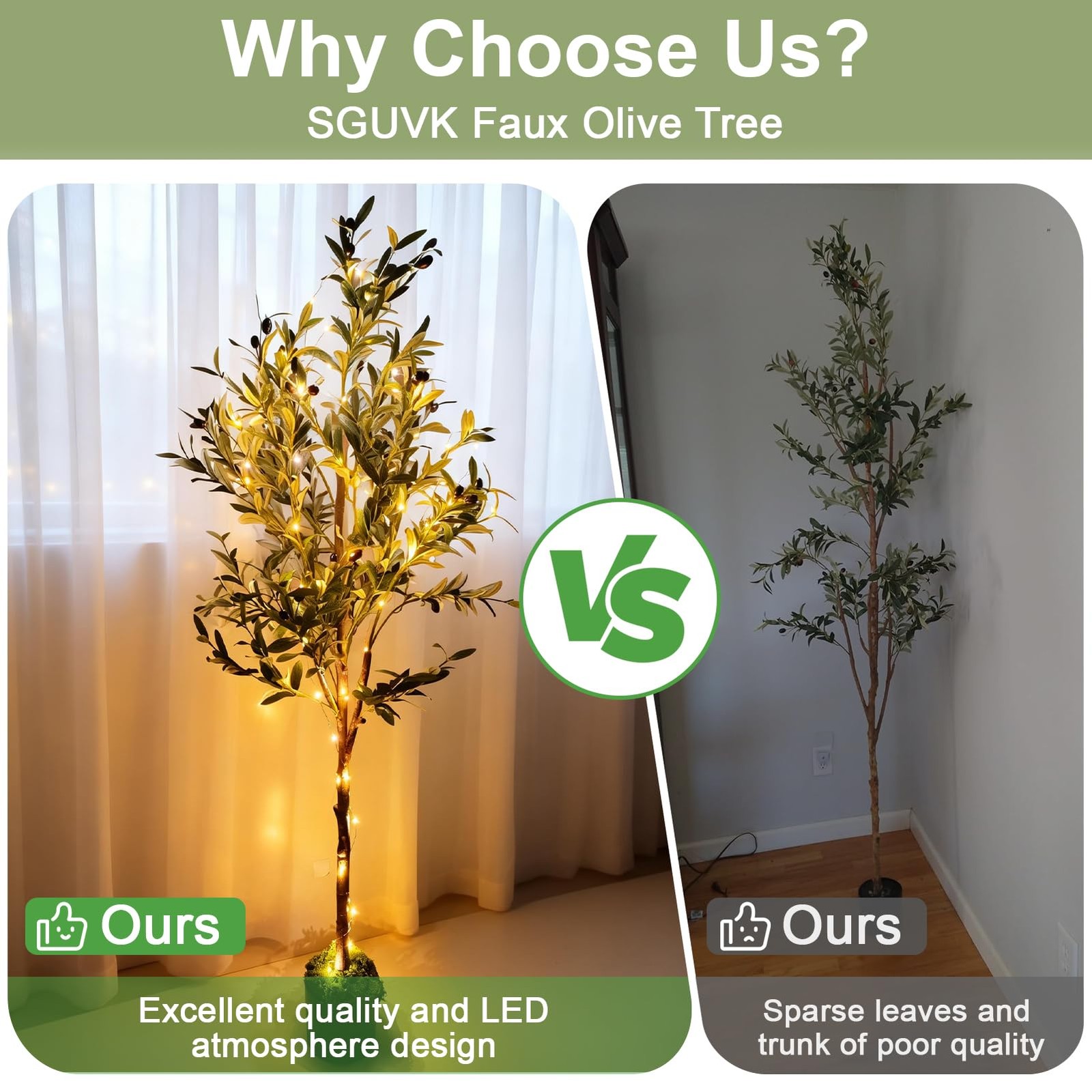 Artificial Olive Trees, 6FT Tall Faux Olive Tree with Lights Moss and Planter…