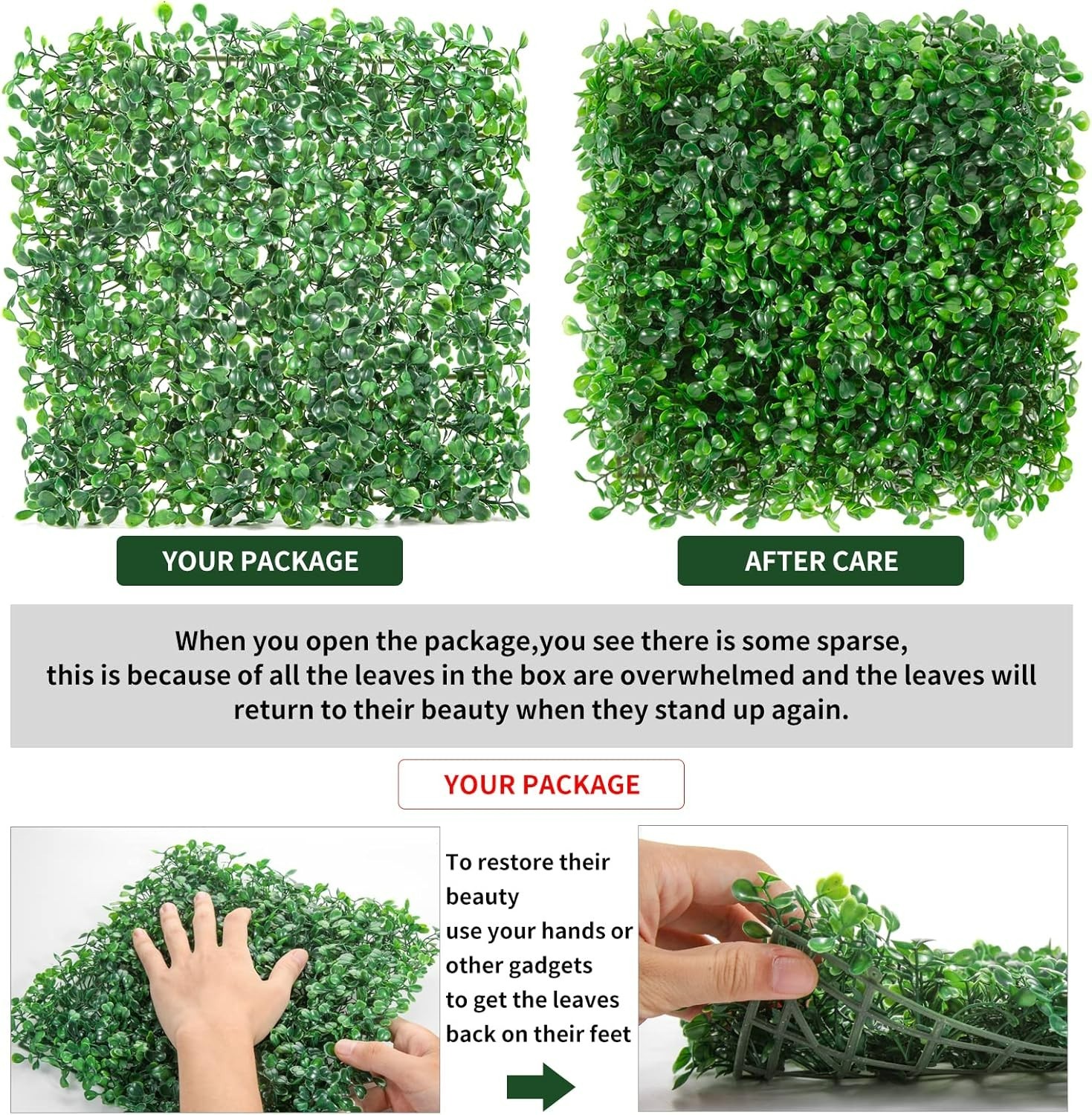 Versatile Artificial Boxwood Hedges – 12 Panels for Privacy & Aesthetic Appeal